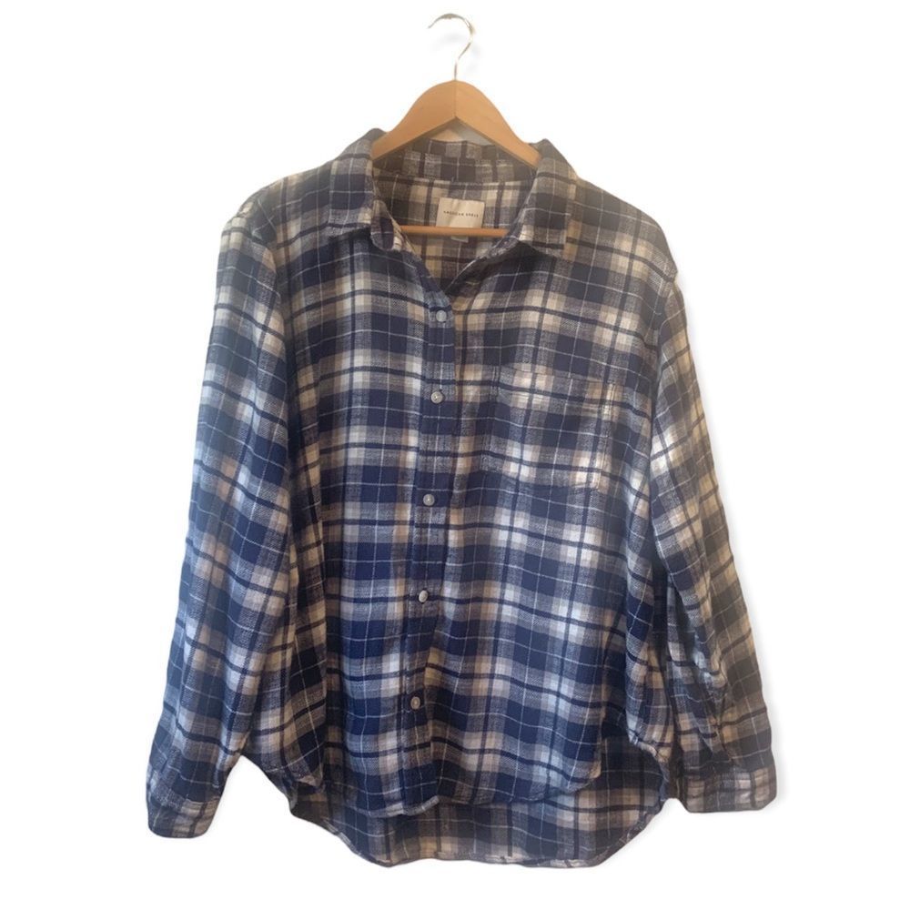 * American Eagle Flannel Plaid Button Down‎ Size Small